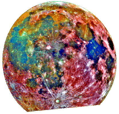false color Moon from Galileo
